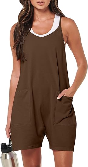 ANRABESS Womens Rompers Summer Casual Loose Sleeveless Overalls Spaghetti Strap Shorts Jumpsuit 2026 Beach Vacation Clothes - Image 6