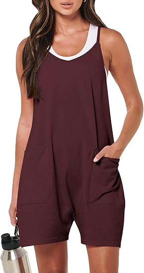 ANRABESS Womens Rompers Summer Casual Loose Sleeveless Overalls Spaghetti Strap Shorts Jumpsuit 2026 Beach Vacation Clothes - Image 5