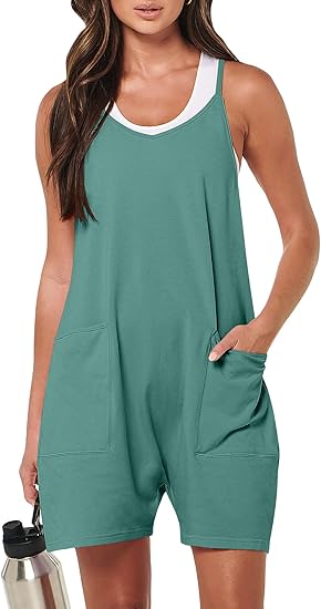 ANRABESS Womens Rompers Summer Casual Loose Sleeveless Overalls Spaghetti Strap Shorts Jumpsuit 2026 Beach Vacation Clothes - Image 7