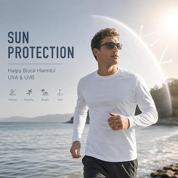 OYGSieg 6 Pack Long Sleeve Shirts for Men Moisture Wicking UPF SPF Sun Protection Tee Shirts Workout T Shirts Casual - Image 4