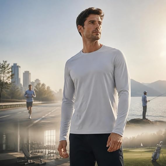 OYGSieg 6 Pack Long Sleeve Shirts for Men Moisture Wicking UPF SPF Sun Protection Tee Shirts Workout T Shirts Casual - Image 5