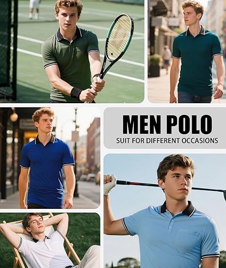 ZITY 3 Pack Men Polo Shirts Short Sleeve with Pocket Sport Wicking Shirts for Men Casual Athletic Collared T-Shirts - Image 4