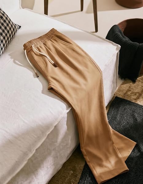 COOFANDY Men's Casual Chino Pants Relaxed Fit Drawstring Elastic Waist Lightweight Pant Twill Pleated Trousers - Image 3