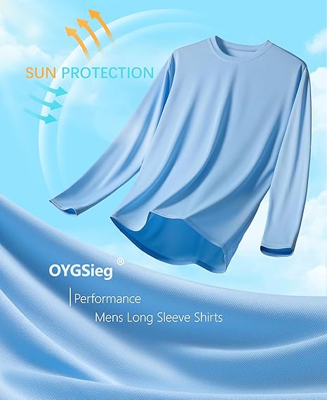 OYGSieg 6 Pack Long Sleeve Shirts for Men Moisture Wicking UPF SPF Sun Protection Tee Shirts Workout T Shirts Casual - Image 2